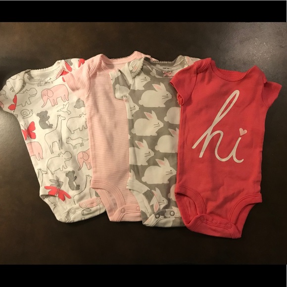 Carter x4 Newborn Onesies & Gerber Long-sleeve NEW - Picture 2 of 2